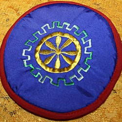 Circle with EMBROIDERY (Cushion) to keep Singing Bowls Safely - Medium Size (14 cm, 5.5 inch)