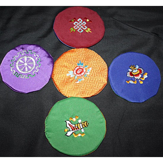 Circle with EMBROIDERY Pillow (Cushion) to keep Singing Bowls Safely - Large Size (16 cm, 6.2 inch)