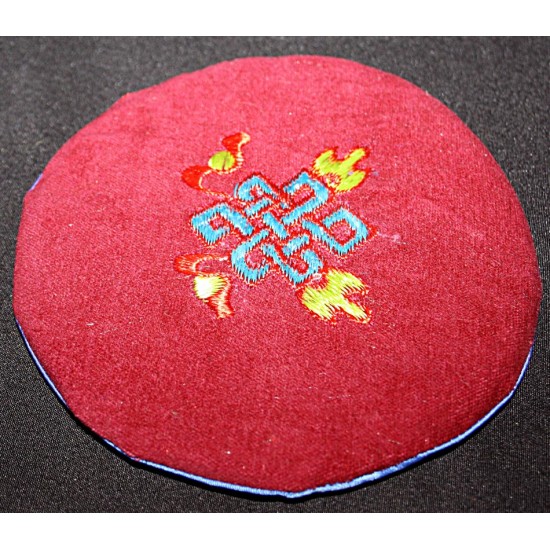 Circle with EMBROIDERY Pillow (Cushion) to keep Singing Bowls Safely - Large Size (16 cm, 6.2 inch)