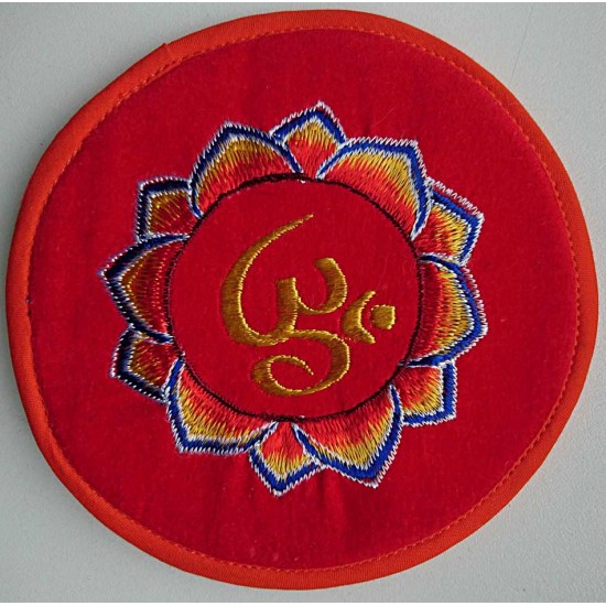 Circle with EMBROIDERY Pillow (Cushion) to keep Singing Bowls Safely - Extra Large Size (18 cm, 7 inch)