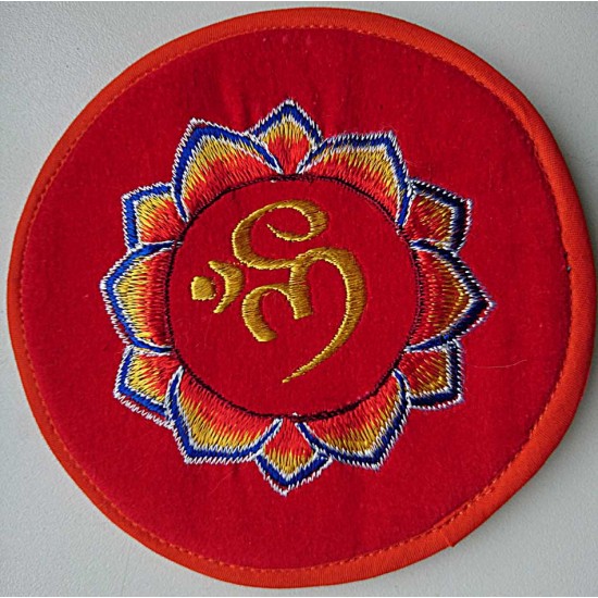 Circle with EMBROIDERY Pillow (Cushion) to keep Singing Bowls Safely - Extra Large Size (18 cm, 7 inch)