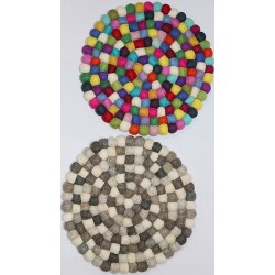 KNOTTED FELT CUSHION FOR SINGING BOWLS, to get best sound and Safety for any kinds of Singing Bowls, Meditation Cushion, Kitchen table Cushion (natural color) - XX Small (mini) size (5 cm, 1.9 inch)