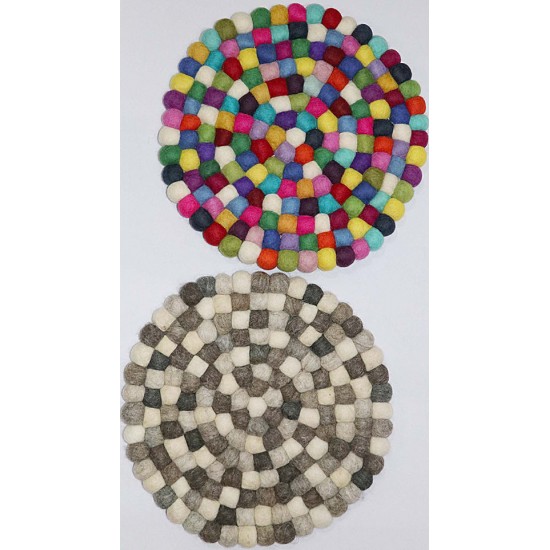 KNOTTED FELT CUSHION FOR SINGING BOWLS, to get best sound and Safety for any kinds of Singing Bowls, Meditation Cushion, Kitchen table Cushion (natural color) - XX Small (mini) size (5 cm, 1.9 inch)