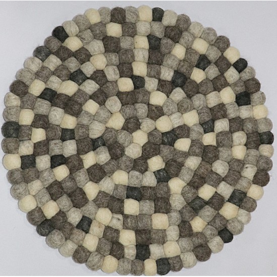 KNOTTED FELT CUSHION FOR SINGING BOWLS, to get best sound and Safety for any kinds of Singing Bowls, Meditation Cushion, Kitchen table Cushion (natural color) - XX Small (mini) size (5 cm, 1.9 inch)