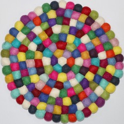 KNOTTED FELT CUSHION FOR SINGING BOWLS, to get best sound  and Safety for any kinds of Singing Bowls, Meditation Cushion, Kitchen table Cushion (Rainbow Color) - Small Size (20 cm, 7.8 inch)