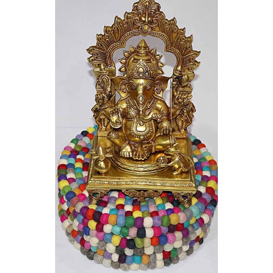 KNOTTED FELT CUSHION FOR SINGING BOWLS, to get best sound  and Safety for any kinds of Singing Bowls, Meditation Cushion, Kitchen table Cushion (Rainbow Color) - Small Size (20 cm, 7.8 inch)