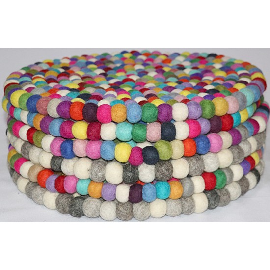 KNOTTED FELT CUSHION FOR SINGING BOWLS, to get best sound and Safety for any kinds of Singing Bowls, Meditation Cushion, Kitchen table Cushion (natural color) - Small Size (20 cm, 7.8 inch)