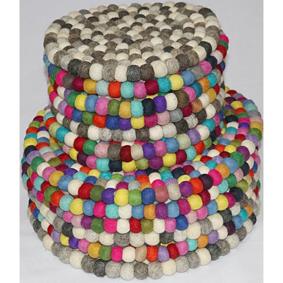 KNOTTED FELT CUSHION FOR SINGING BOWLS, to get best sound and Safety for any kinds of Singing Bowls, Meditation Cushion, Kitchen table Cushion (natural color) - Small Size (20 cm, 7.8 inch)