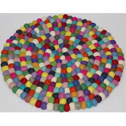 KNOTTED FELT CUSHION FOR SINGING BOWLS, to get best sound  and Safety for any kinds of Singing Bowls, Meditation Cushion, Kitchen table Cushion (Rainbow Color) - Medium size (30 cm, 11.8 inch)