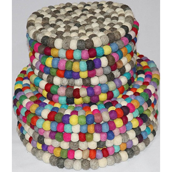 KNOTTED FELT CUSHION FOR SINGING BOWLS, to get best sound and Safety for any kinds of Singing Bowls, Meditation Cushion, Kitchen table Cushion (natural color) - Medium size (30 cm, 11.8 inch)