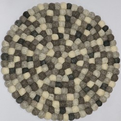 KNOTTED FELT CUSHION FOR SINGING BOWLS, to get best sound and Safety for any kinds of Singing Bowls, Meditation Cushion, Kitchen table Cushion (natural color) - Large Size (40 cm, 15.7 inch)