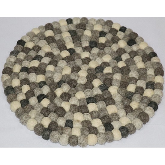 KNOTTED FELT CUSHION FOR SINGING BOWLS, to get best sound and Safety for any kinds of Singing Bowls, Meditation Cushion, Kitchen table Cushion (natural color) - X Large size (50 cm, 19.6 inch)