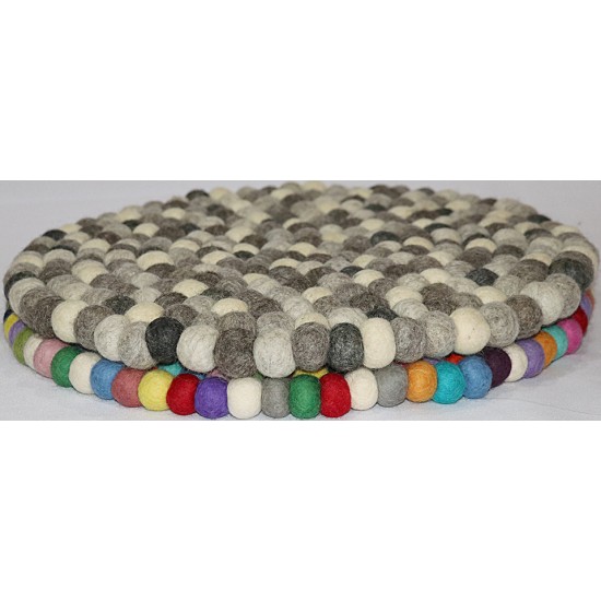 KNOTTED FELT CUSHION FOR SINGING BOWLS, to get best sound and Safety for any kinds of Singing Bowls, Meditation Cushion, Kitchen table Cushion (natural color) - X Large size (50 cm, 19.6 inch)