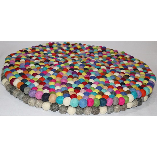 KNOTTED FELT CUSHION FOR SINGING BOWLS, to get best sound  and Safety for any kinds of Singing Bowls, Meditation Cushion, Kitchen table Cushion (Rainbow Color) - XX Large Size (60 cm, 23.6 inch)