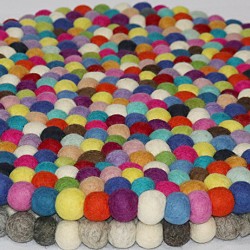 KNOTTED FELT CUSHION FOR SINGING BOWLS, to get best sound  and Safety for any kinds of Singing Bowls, Meditation Cushion, Kitchen table Cushion (Rainbow Color) - XX Large Size (60 cm, 23.6 inch)