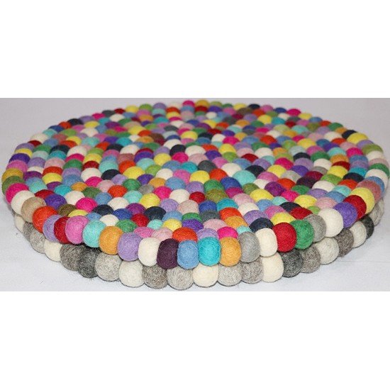 KNOTTED FELT CUSHION FOR SINGING BOWLS, to get best sound and Safety for any kinds of Singing Bowls, Meditation Cushion, Kitchen table Cushion (natural color) - XX Large Size (60 cm, 23.6 inch)