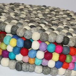 KNOTTED FELT CUSHION FOR SINGING BOWLS, to get best sound and Safety for any kinds of Singing Bowls, Meditation Cushion, Kitchen table Cushion (natural color) - XX Large Size (60 cm, 23.6 inch)