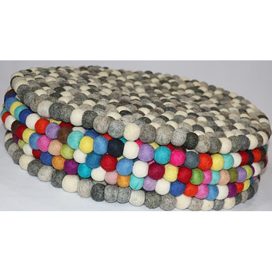 KNOTTED FELT CUSHION FOR SINGING BOWLS, to get best sound and Safety for any kinds of Singing Bowls, Meditation Cushion, Kitchen table Cushion (natural color) - XX Large Size (60 cm, 23.6 inch)