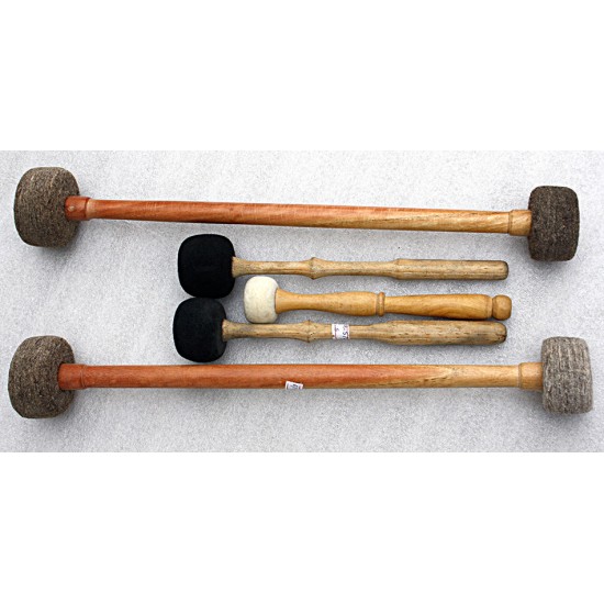 Singing Bowl DOUBLE HEADED Mallet (Drumstick/Singing Bowl Stick) to play singing bowls essential - Small/Medium Size (40*5-6 cm, 15.7*1.9-2.3  inch)