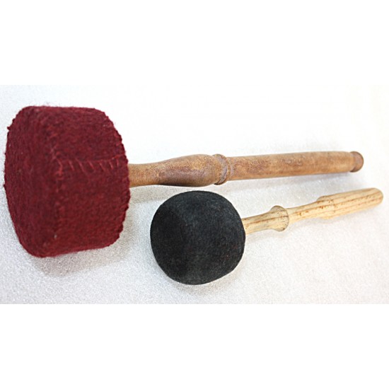 HARD FELT Mallet (Drumstick/Singing Bowl Stick) to play singing bowls essential - Small Size (23*5 cm, 9*1.9 inch)