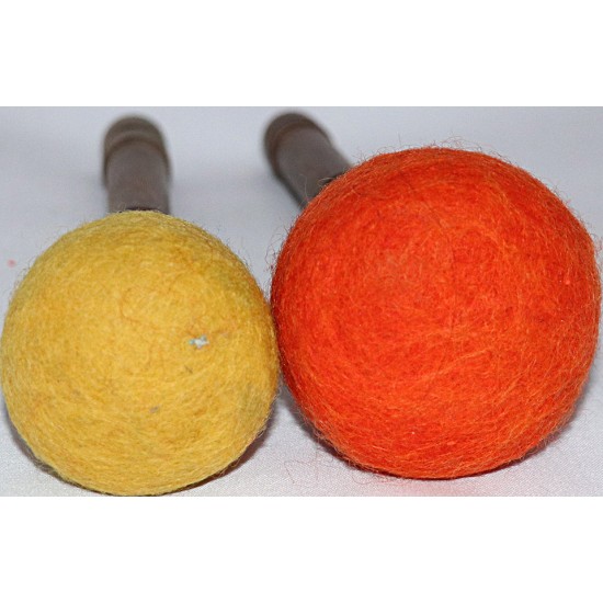 SOFT FELT Mallet (Drumstick/Singing Bowl Stick) to play singing bowls essential - XX Small Size (20*3 cm, 7.8*1.1 inch)