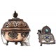 Incense Burner boat shaped, Copper/Bronze with decoration - Medium size (17*2.5*4.5 cm, 6.6*0.9*1.7 inch)