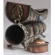 Incense Burner attached with Incense Stick keeping box (holder), Copper/Bronze  with decoration - Medium Size (21*4.5*6 cm, 8.2*1.77*2.3 inch)