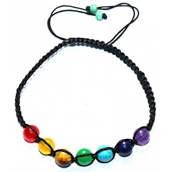 Seven Chakra Knotted Braclet (Seven chakra stone) Powerful Stones - Small size (8 mm) 