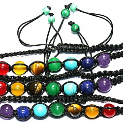 Seven Chakra Knotted Braclet (Seven chakra stone) Powerful Stones - Small size (8 mm) Seven Chakra Knotted Braclet (Seven chakra stone) Powerful Stones - Small size (8 mm)