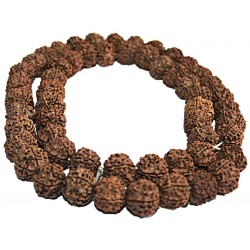 5 Faces Rudrakshya Mala from Nepal 54 Beads - Medium Size 