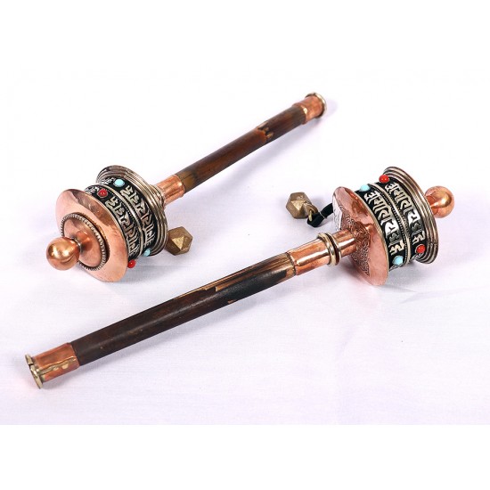 Handheld Copper Tibetan Prayer Wheel - Small Size