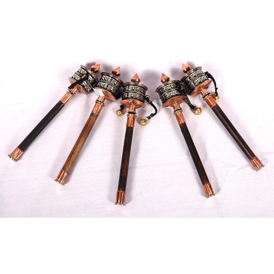 Handheld Copper Tibetan Prayer Wheel - Small Size