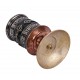 Handcrafted Tabletop Copper Tibetan Prayer Wheel in Black & Silver - Small Size