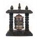 Handcrafted Wooden Frame Table Stand, Tibetan Prayer Wheel - Small Size
