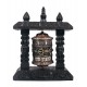 Handcrafted Wooden Frame Table Stand, Tibetan Prayer Wheel - Small Size