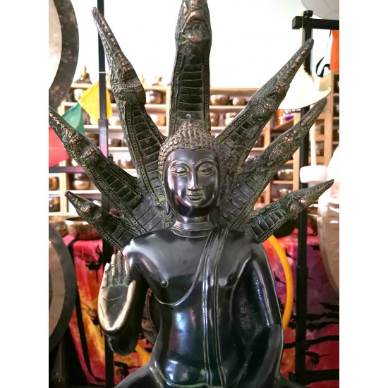 Buddha giant Statue with Snake, Black Color - Giant Size (51*32 cm, 20.7*12.5 inch) Buddha giant Statue with Snake, Black Color - Giant Size (51*32 cm, 20.7*12.5 inch)