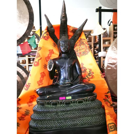 Buddha giant Statue with Snake, Black Color - Giant Size (51*32 cm, 20.7*12.5 inch) Buddha giant Statue with Snake, Black Color - Giant Size (51*32 cm, 20.7*12.5 inch)