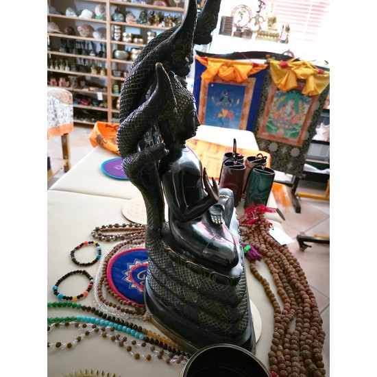 Buddha giant Statue with Snake, Black Color - Giant Size (51*32 cm, 20.7*12.5 inch) Buddha giant Statue with Snake, Black Color - Giant Size (51*32 cm, 20.7*12.5 inch)