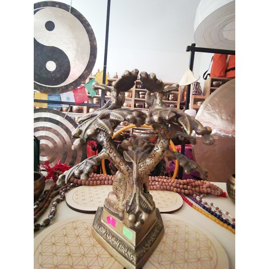 Buddha Statue with tree, Dim Yellow Color - Medium Size (24*20 cm, 9.4*7.8 inch) Buddha Statue with tree, Dim Yellow Color - Medium Size (24*20 cm, 9.4*7.8 inch)