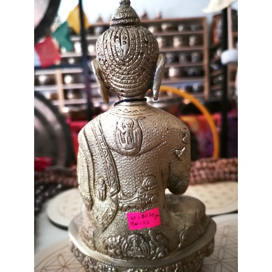 Buddha Statue with Beautiful Decoration Plain, Shiny Yellow Color - Medium Size (10.5*6.5*22.3 cm, 4.1*2.5*8.7 inch) Buddha Statue with Beautiful Decoration Plain, Shiny Yellow Color - Medium Size (10.5*6.5*22.3 cm, 4.1*2.5*8.7 inch)