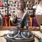 Buddha Statue with Beautiful Decoration, Silver and Black Color - Large Size (14*9*30 cm, 5.5*3.5*11.8 inch)