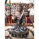 Buddha Statue with Beautiful Decoration, Silver and Black Color - Large Size (14*9*30 cm, 5.5*3.5*11.8 inch)