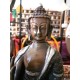 Buddha Statue with Beautiful Decoration, Silver and Black Color - Large Size (14*9*30 cm, 5.5*3.5*11.8 inch)