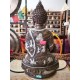 Buddha Statue with Beautiful Decoration, Silver and Black Color - Large Size (14*9*30 cm, 5.5*3.5*11.8 inch)