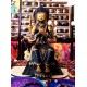 MAITRAYA BUDDHA, fine quality statue,  Black and Yellow Color - Large Size (17.3*19*42 cm, 6.8*7.4*16.5 inch)