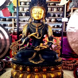 BAJRA SATTVA, fine quality statue, Black and Yellow Color - Large Size (13.3*20*29 cm, 5.2*7.8*15.3 Inch)