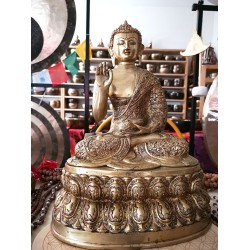 Buddha, Statue Shiny Yellow Color - Large Size (28*22*44.5 cm, 11.02*8.6*17.5 Inch)