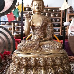Buddha, Statue Shiny Yellow Color - Large Size (28*22*44.5 cm, 11.02*8.6*17.5 Inch)
