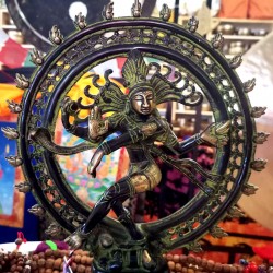 SHIVA NATARAJ, Statue best to display at healing centre, office, home and private land, perfect quality Statue,Black and Green Color, Best quality, - Large Size (14*9.8*34.7 cm, 5.5*3.7*16.6 inch)