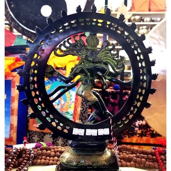 SHIVA NATARAJ, Statue best to display at healing centre, office, home and private land, perfect quality Statue,Black and Green Color, Best quality, - Large Size (14*9.8*34.7 cm, 5.5*3.7*16.6 inch)